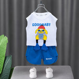 LUTAOTIE Boys Summer Vest Shorts Set  New Baby Cool Handsome Sleeveless Sports Thin Section Summer Clothes Children's Wear Wholesale