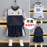 LUTAOTIE Boy Summer Clothing Sports Short Sleeve Suit  Summer New Fashion Baby Thin Basketball Wear Stylish Two-Piece Suit