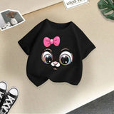 LUTAOTIE Cross-Border Girls T-shirt Short Sleeve  Summer New Western Style Children's Shirt Boys' Half Sleeve Kids Summer Clothing Clothes