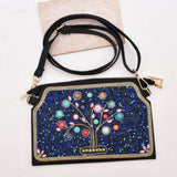 LUTAOTIE  Xinjiang Travel Crossbody Bag Ethnic Style Turquoise Bead Mobile Phone Bag Adjustable Leather Shoulder Bag Vintage Clutch