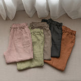 LUTAOTIE  Sx24599 Stone Washed Pure Linen Refreshing and Neat Cropped Skinny Pants Female Spring and Summer 24599