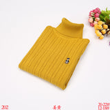 Children's fleece turtleneck boys and girls cotton knitted sweater children's clothing autumn and winter bottoming sweater sweater middle and old children