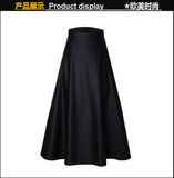 LUTAOTIE European and American Foreign Trade  Autumn and Winter New Women's High Waist PU Leather Skirt Mid-Length Black Skirt