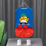 LUTAOTIE Boys Summer Vest Shorts Set  New Baby Cool Handsome Sleeveless Sports Thin Section Summer Clothes Children's Wear Wholesale