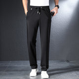 LUTAOTIE Summer New Light Business Casual Men's Trousers Mulberry Silk Baggy Straight Trousers Solid Color Fashion Men's Pants Ps0079