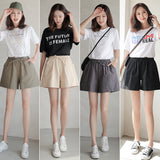 LUTAOTIE  Foreign Trade Popular Style Summer New Loose Cotton Crepe plus Size Student Sports Casual Shorts Women's Wide-Legged Pants