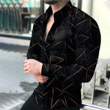 LUTAOTIE Foreign Trade European and American New  Spring and Autumn Men's plus Size Top Shirt Long Sleeve Printed Shirt Men's Cardigan