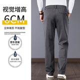 LUTAOTIE Spring and Autumn Middle-Aged Men's Casual Pants Loose Straight Sweatpants Dad Elastic Waist Cotton Sports Casual Long Pants