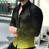 LUTAOTIE Foreign Trade European and American New  Spring and Autumn Men's plus Size Top Shirt Long Sleeve Printed Shirt Men's Cardigan