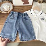 LUTAOTIE Summer Children's Clothing for Boys and Children Korean Style Trendy Denim Shorts Fifth Pants Wholesale Delivery