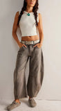 LUTAOTIE  In Stock  Cross-Border Best Seller in HOT and NEW in Stock Wide Leg Loose Jeans Women's Washed Denim K306