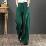 LUTAOTIE  16 Colors  Spring and Summer Korean Style Artistic Cotton Linen Women's Pants Loose plus Size Wide Leg Pants High-Waist Mopping Pants Straight