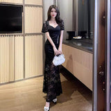 Evening Work Clothes Sexy Dress  New Slim-Fit Slimming Deep V Evening Dress Night Shop Women's Clothing