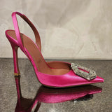 LUTAOTIE Closed Toe Open Spring Pointed Stiletto Hollow Heels