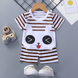 LUTAOTIE Summer Suit Children's Short-Sleeved Shorts Baby Girl Homewear Clothes Baby T-shirt Boys' Pajamas 0-1-2-3 Years Old