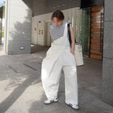 LUTAOTIE  Dry Crane Spring and Summer New Japanese Fashionable Modern Simple Chic One-Shoulder Suspender Pants Casual Slimming Profile Trousers for Women