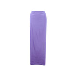 LUTAOTIE European and American Socialite Autumn High-Grade Solid Color Slim Fit Long Dress Irregular Drape Flab Hiding Skirt