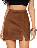 LUTAOTIE Cross Border Women's Suede Hip Skirt High Waist Zipper Autumn Winter Sexy A- line Solid Skirt