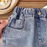 LUTAOTIE Summer Children's Clothing for Boys and Children Korean Style Trendy Denim Shorts Fifth Pants Wholesale Delivery