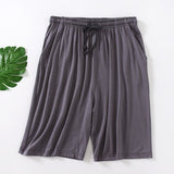 LUTAOTIE Summer plus Size Shorts Men's Modal Casual Home Loose Fifth Pants Thin Home Pants Pajama Pants Middle Pants