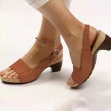 LUTAOTIE Trendy Slouchy Women's Spring Buckle Chunky Heels