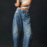 LUTAOTIE  In Stock  Cross-Border Best Seller in HOT and NEW in Stock Wide Leg Loose Jeans Women's Washed Denim K306