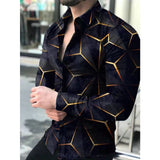 LUTAOTIE Foreign Trade European and American New  Spring and Autumn Men's plus Size Top Shirt Long Sleeve Printed Shirt Men's Cardigan