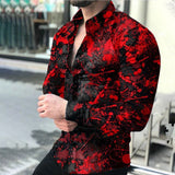 LUTAOTIE Foreign Trade European and American New  Spring and Autumn Men's plus Size Top Shirt Long Sleeve Printed Shirt Men's Cardigan