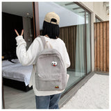 Corduroy Backpack Bag Women's Fashion All-Matching Korean Style Cute Refreshing Campus Backpack Ins Style Class Schoolbag