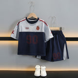 LUTAOTIE Boy Summer Clothing Sports Short Sleeve Suit  Summer New Fashion Baby Thin Basketball Wear Stylish Two-Piece Suit