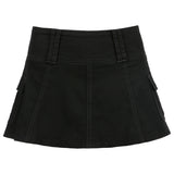 LUTAOTIE Skirt Women's Clothing Cross-Border  New Summer Slim Fit Sexy Solid Color Low Waist Hot Girl Lining Denim Skirt