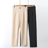 LUTAOTIE  New Summer Thin Casual Mom's Pants Middle-Aged Women's Pants Fashionable Stylish Straight Comfortable Refined Cropped Pants