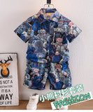 LUTAOTIE Boy's Cartoon Bear Shirt Set  Boy's Summer Clothing New Short Sleeve Children's Suit Children's New Children's Clothing Children's Clothing