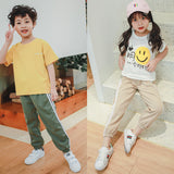 LUTAOTIE Bloomers 23 Spring/Summer New Children's Pants Casual Pants Girls Boys' Pants Ankle-Tied Loose Outer Wear Children's Anti-Mosquito Pants