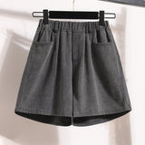 Hot Trade Wholesale 2024 Summer New A- line Thin Lyocell Denim Shorts Women's All-Match Loose High Waist Wide Leg Pants