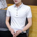 LUTAOTIE Summer New Men's Short-Sleeved All Cotton T-shirt Top Casual Business High-End Elegant Young and Middle-Aged Polo Shirt Men