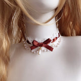 lutaotie Fairytale Raindrop Pearl Princesscore Choker