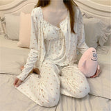 lutaotie Belinda's Tiny Flower Bouquet Cottagecore Princesscore Fairycore Coquette Kawaii Soft Girl Sleepwear Set