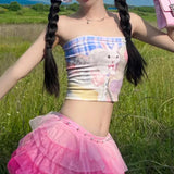 lutaotie Lop Bunny's Picnic Preparation Cottagecore Princesscore Fairycore Coquette Kawaii Corset Top