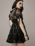 lutaotie Delicate Iron Garden Fence Dark Fairycore Dress