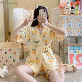 LANFUBEISI Summer Short pink Pajamas For Women Cute Girl Sleepwear Kimono Pajama Sets Pyjamas Casual Sleepwear Homewear Lounge Fashion