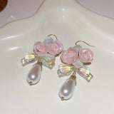 lutaotie Chateau en Rose Cottagecore Princesscore Fairycore Coquette Kawaii Earrings