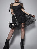 lutaotie Delicate Iron Garden Fence Dark Fairycore Dress