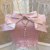 lutaotie Sweetest Heart Cottagecore Princesscore Fairycore Princesscore Coquette Soft Girl Kawaii Corset Top