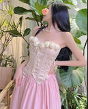 lutaotie Icing Rose Elf Corset Top and Skirt Bottoms Dress Set