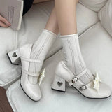 lutaotie Matters of the Heart Princesscore Cottagecore Fairycore Balletcore Coquette Gothic Kawaii Mary Janes Heels Shoes