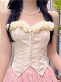 lutaotie Icing Rose Elf Corset Top and Skirt Bottoms Dress Set