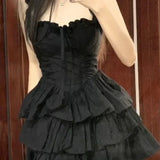 LoveFery Jane's Raven Feather Sonnet Cottagecore Fairycore Princesscore Coquette Gothic Kawaii Dress