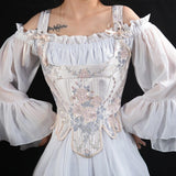 lutaotie Winter in Versailles Faiycore Cottagecore Princesscore Corset Top