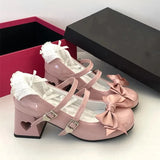 lutaotie Matters of the Heart Princesscore Cottagecore Fairycore Balletcore Coquette Gothic Kawaii Mary Janes Heels Shoes